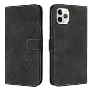 pro Case PU Leather Flip Cover Magnetic Clasp Design Wallet Card Slots Stand Case - Black