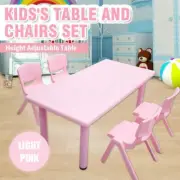 Large Kids Children Activity Study Desk Table and 4 Chairs Pink 120x60cm L