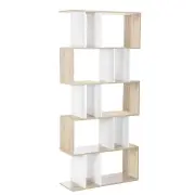 5 Tier Display Book Storage Shelf Unit - White Brown