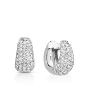 Roberto Coin 18K White Gold Diamond Pave Hoop Earrings