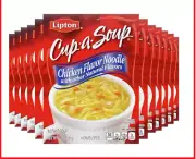 12-Pk Lipton Cup-a-Soup Instant Soup For a Warm Cup of Soup Chicken Noodle 4 ct