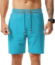 [Surenow] Men's Athletic Shorts Active Workout Shorts for Men with Pocket Gym Running Short Drawstring Lightweight Casual Short