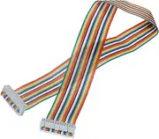 uxcell 1 Pcs 26 Pin Flat Rainbow Ribbon Cable FC/FC Female Connector 1.64FT 2.54mm Pitch Breadboard Jumper Wires for Electronic Projects