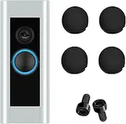 HARY Doorbell Button Replacement Ring Doorbell Pro Buttons Replacement Ring Doorbell Accessories Include 4 Pcs Black Doorbell Buttons and 2 Pack Screws Repair Damaged Button