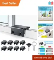 Child Proof Window Locks Set of 8 - Adjustable for Sliding & Vertical Windows