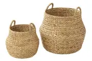 Amalfi Enlai Storage Baskets 2pc Laundry Basket Plant Pot Holder Boho Home Decor