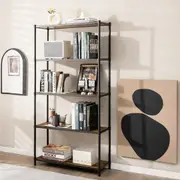 Costway 1.5m Bookcases MetalFrame Display Shelf Open Storage