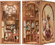 CUTEBEE Book Nook Kit, DIY Miniature House for Adults 3D Wooden Puzzle Bookends with Dust Cover and LED Light - The Secret Rhythm