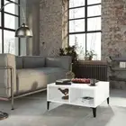 NNEVL Coffee Table High Gloss White 60x60x30 cm Chipboard