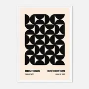 Galrie Bauhaus 1923 Exhibition Poster-Stunning Geometric Abstract Art Modern Print Decor, White Frame, A0 84 x 119cm (33x47inch)
