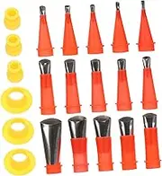 WOONEKY 1Set Stainless Steel Silicone Caulking Tool Kit with Base and Protective Cover Nozzle Applicators for Seamless Finishing Various Applications
