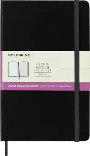 Moleskine Classic Extra Hardback Large Notebook - Ruled and Plain - Black