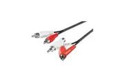 Goobay Stereo Connector Cable RCA with Passthrough 1.5M for Speakers/Amplifiers - Black