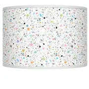 Drum Lamp Shade Colored Terrazzo Small 12x12x8.5 Spider with Harp and Finial
