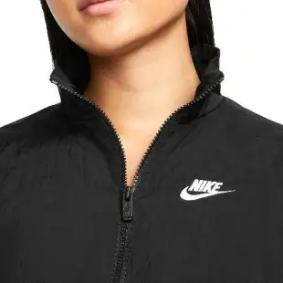 Nike 外套 NSW Essential Windrunner 女款 黑 白 立領 抽繩 寬鬆 風衣 夾克 DM6186-010