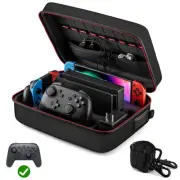 Switch Case for Nintendo Switch & OLED - Portable Hard Shell Travel Storage B...
