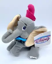 -N NEW THE DISNEY STORE BEANIE BEAN BAG PLUSH DUMBO ELEPHANT