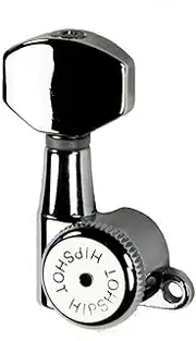 Hipshot Grip-Lock 6 Inline Enclosed Staggered Post Locking Tuners - Chrome