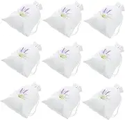 iplusmile 10pcs Refillable Lavender Sachet Bags Drawstring Closure Empty Perfume Bags for Wardrobe Toiletry Storage Elegant Cotton Sachet Pouches