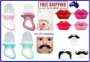 Set of 2 Dummies Baby Kids Food Fruit Feeder Teether Pacifier Silicone Soother
