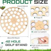 42-Hole Wooden Golf Ball Stand | Laser-Cut Organizer for Golf Lovers | Durable &