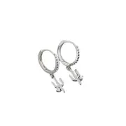 ANYCO Earrings Sterling Silver Luxury Pave Round Cactus Hanging Stud For Women Girl Teen Elegant Fashion Stylish Accessories Jewelry Gifts