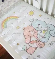 Care Bears Baby Cot Quilt 100cm x 120cm Cotton With Polyester Fill New