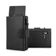 NNEOBA Slim Leather RFID Blocking Wallet with Coin Pocket
