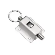 Door Barrel Bolt Stainless Steel Ring-Pull Spring Loaded Latch 40mmx37mmx15mm