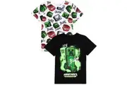 Minecraft Childrens/Kids Creeper T-Shirt (Pack of 2) (White/Black) - UTNS7157