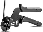 Bewinner Cable Tie Gun Stainless Steel, Automatic Wire Stripper for Stretching and Cutting, 0.3 mm Thickness, 12 mm Wide, Self-Locking/Conductive Electrical Equipment for Home Improvement