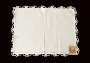 NEW Set of 8 Beige Linen Placemats with Crocheted Edge Mallorca Spain 18x14