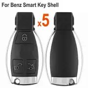 5Pcs Smart Key Shell 3 Buttons Single Battery for Mercedes Benz Without Logo