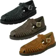 Mens Leather Collection Flat Weaved Sandals A0R051