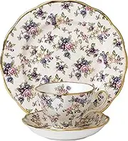 Royal Albert 100 Year Anniversary Collection 1940 3-Piece Tea Set, 8", English Chintz