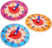 ERINGOGO Educational Wooden Clock for Boys and Girls Teaching Clock Toy Math Learning Toy Safe Attractive for Toddlers