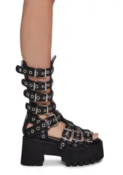 [Current Mood] Breaking The Rules Platform Sandals - Black