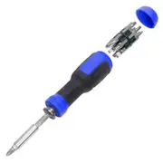 Multi Screwdriver 13-in-1 Screw Driver Adjustable Screwdriver Set Multitool All in One with Torx Security,Flat Head,Phillips,Hex,Square and 1/4 Nut Driver (Blue)