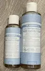 2 Dr. Bronner’s Baby Unscented Castile Soap Liquid 8 Fl Oz & 4 Fl Oz