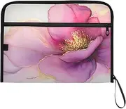 YMXFXP Penoy Gold Floral Expandable Filing Folder, 13-Pocket Funny Cute Design with Sticky Labels, A4 Letter Size Document Organizer for Office, School, Boys, Girls
