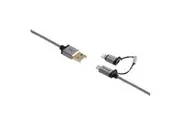 Verbatim GRY 1.2m Charging & Sync 2-in-1 Micro USB Lightning MFI-Certified Cable