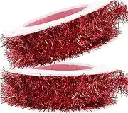 MOBUTOFU 2 Rolls Metal Yarn Snow Flake Ribbon Garland Ribbon Xmas Tree Decorative Ribbon Christmas Tree Decor Christmas Hanging Pendant Snowflakes Ribbon Christmas Tree Pendant Xmas Ribbon