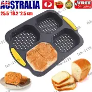 Non-stick Silicon Cake Bread Loaf Pan Tins Baking 4 Holes Mould Bakeware Tray AU