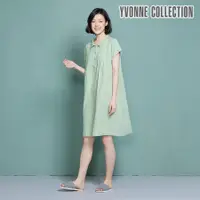 在飛比找誠品線上優惠-YVONNE COLLECTION 雙層紗娃娃領短袖洋裝-開