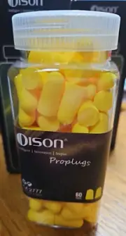 Dison Earplugs 60 Pairs Foam Proplugs , 38dB Noise Reduction Ear Plugs Yellow