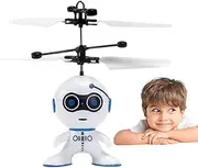 ​Flying Robot Toys - Mini Robot Helicopter with LED Lights | USB Rechargeable Drone | Remote Control, Hand Gesture Control Drone, Indoor Flying Toy for Boys and Girls​