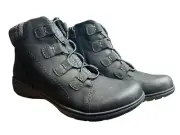 Clarks Women's Collection Leather & Knit Ankle Boots Carleigh Jade Black US Sz 9