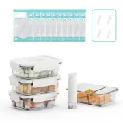 Vacuum Seal Glass Food Storage Containers with Sous Vide Bags, Meal Prep Cont...