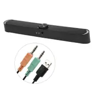 Sada V 198 Usb Powered Sound Bar With Led Lights 3.5Mm Audio Mic Plug Wired Soundbar For Pc Cellphone Tablets Desktop Laptop Computer Speakers