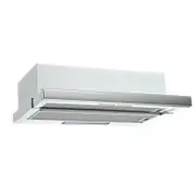 Bellini 60cm Retractable Rangehood White Finish With Stainless Steel Fascia